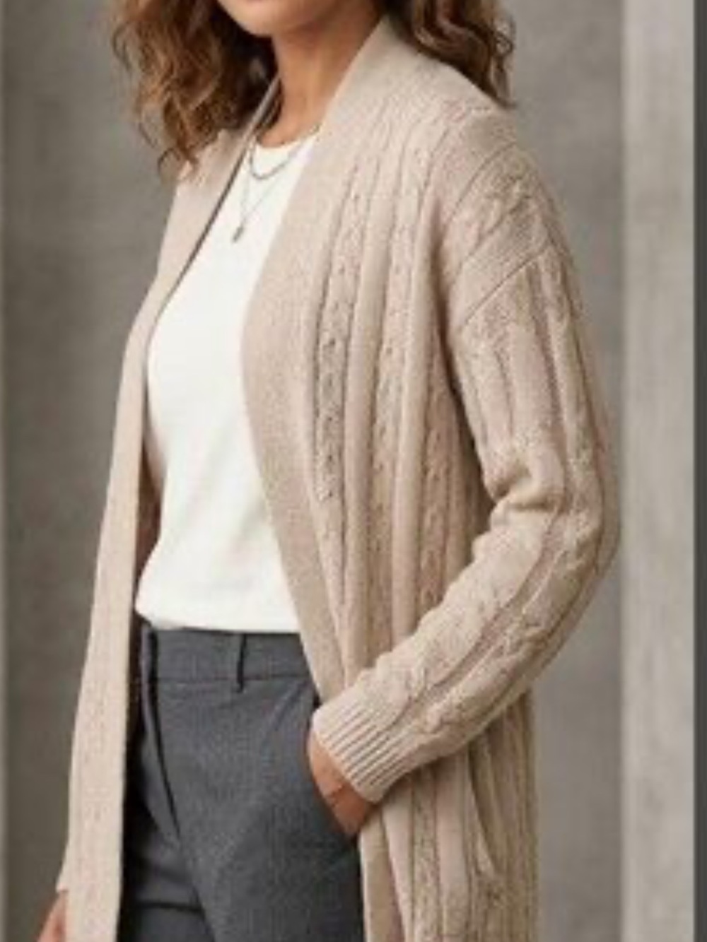 J Jill cable knit open front cardigan xs petite